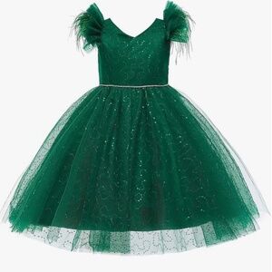 Girls Formal Green Dress Size 100 (Equivalent to 3-4T)